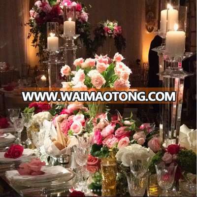 event decor center single wedding crystal candleholder set