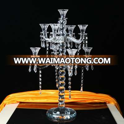 5 arm wedding crystal material and candelabra type crystal bead candle holders