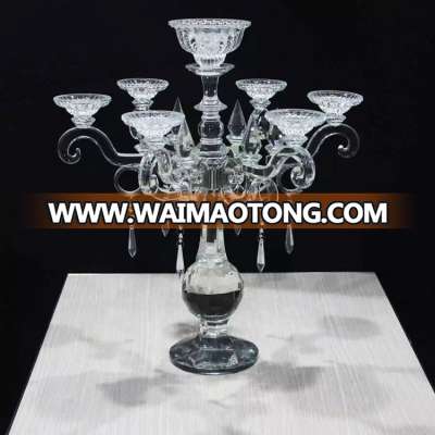 7 arms classic style crystal candelabra for table top