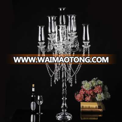 wholesale 135 cm H wedding table crystal candle candelabras 9 arms centerpiece decor