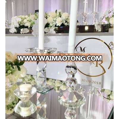 china suppliers clear crystal glass candle holder for event table decoration